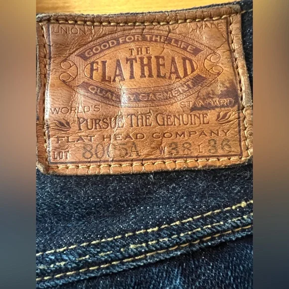 The flathead company jeans 8005A 38 X 36 Super Rare Buckle Back!